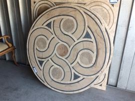 60" round outdoor real stone 