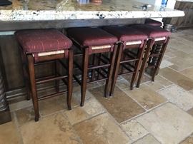 Pottery barn barstools with custom cushions
