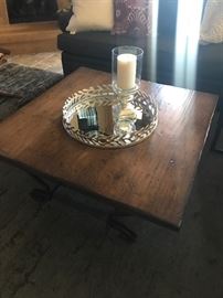 Custom  made wood and iron coffee table receipt available retail $5500
