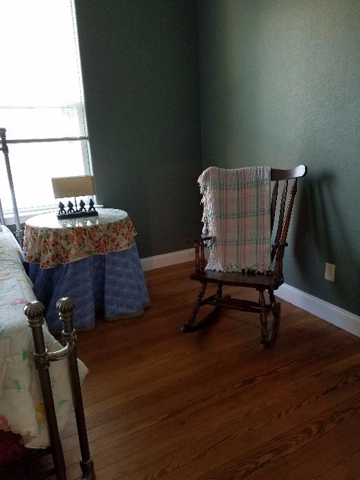 Rocking chair and 2 side tables.  Rocking Chair $75