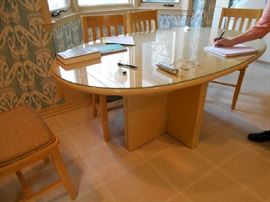 Modern Kitchen Table, Ivory Color lacquer