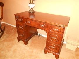 Victorian style small Desk or Vanity, walnut