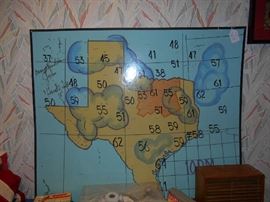 Vintage Weather Map, signed Harold Taft