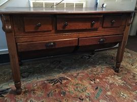 Turn of the Century wooden pot belly desk