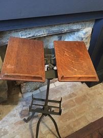 Antique wood & iron collapsible Pastor Pulpit from the Lakewood Methodist Church in Dallas