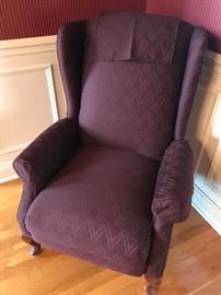 Deep purple wingback chair