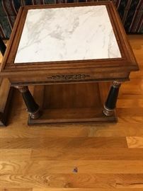 Matching marble top side tables