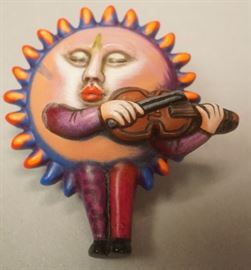 Lot 11 SERGIO BUSTAMANTE Sterling Mexican Sun Pin. Penda