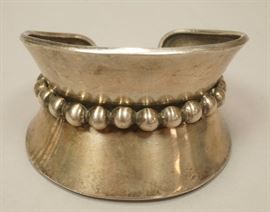 Lot 12 LOS CASTILLO Sterling TAXCO Modern Cuff Bracelet.