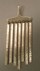 Lot 38 HANS HANSEN Denmark Sterling Lg Fringed Pendant. 