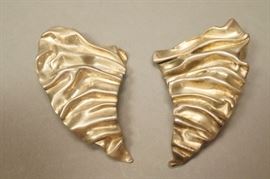 Lot 40 Pr TALYA BAHARAL Modern Sterling Artisan Earrings