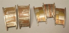 Lot 44 3pc American Studio Artisan Mixed Metal Jewelry. 