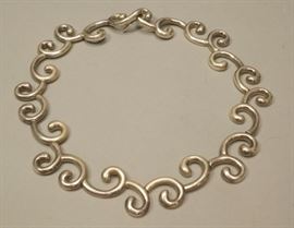 Lot 55 ANGELA CUMMINGS Sterling Curly Cue Modern Necklac