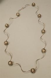 Lot 57 ELIZABETH GARVIN Modern Artisan Sterling Necklace