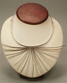 Lot 58 BETTY COOKE Sterling Silver Modernist Necklace. C