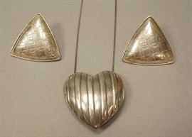 Lot 59 JAN YAGER Sterling Jewelry. Pr Triangular Sterlin