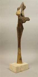 Lot 72 R. BERY Brutalist Bronze Modern Table Sculpture. 