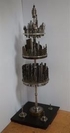 Lot 80 Lg Industrial Sculpture Made from Drill Bits, Tap