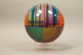 Lot 88 Lg VASA MIHICH Prismatic Lucite Sphere Sculpture.