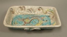 Lot 100 FANTONI Modern Italian Glazed Pottery Large Bowl.