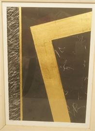 Lot 114 SHINICHI Print. Calligraphic white images with gi