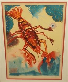 Lot 115 SALVADOR DALI Pencil Signed Lobster Print. Colorf