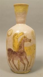 Lot 122 GUIDO GAMBONE Italian Art Pottery Vase. Bottle fo
