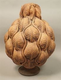 Lot 127 Large Terracotta Pottery Vase. Artichoke form. Te