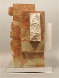 Lot 150 Lg Carved Stone Modern Table Sculpture Architectu