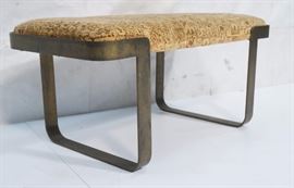 Lot 159 TRIMARK Modernist Bronze Base Bench. Heavy flat 