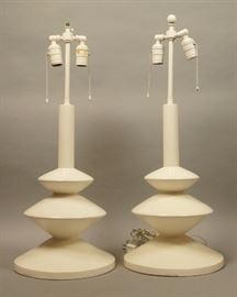 Lot 177 Pr GIACOMETTI Style Sculptural Table Lamps. Mode