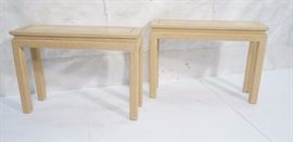 Lot 184 Pr KARL SPRINGER Style Lacquered Woven Sofa Table