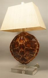 Lot 191 Lg Tortoise Shell Decorator Table Lamp. Natural s