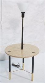 Lot 217 TOMMI PARZINGER Style Brass  Marble Lamp Table. 