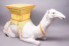 Lot 210 Italian Majolica Glazed Figural Camel Plant Stand