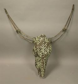 Lot 223 Industrial Metal Longhorn Steer Head Wall Sculptu