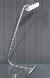 Lot 230 Modern Lucite Rod Chrome Shade Floor Lamp. Molded