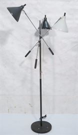 Lot 236 Modernist Chrome  Black 3 Arm Floor Lamp. Trienn