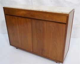 Lot 249 PAUL McCOBB Travertine Top Walnut Cabinet Server.