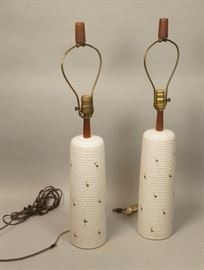 Lot 253 Pr MARTZ for MARSHALL STUDIOS Modern Table Lamps.