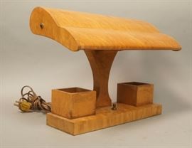 Lot 255 Vintage Birdseye Maple Desk Lamp. Birdseye Maple 
