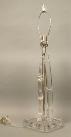 Lot 256 Modern 70s Decorator Lucite Table Lamp. 3 Sculptu