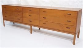 Lot 266 Danish Teak 9 Drawer Credenza Dresser. Vinde Mobe