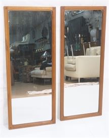Lot 268 Pr Danish Teak Wall Mirrors. Aksel Kjersgaard Odd