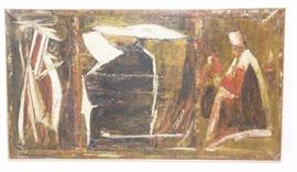Lot 278 CLARA ALEXANDER COLB Modernist Oil Painting with 