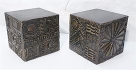 Lot 287 Pr ADRIAN PEARSALL Sculptured Modern Cube Tables.