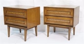 Lot 298 Pr JB VAN SCIVER 2 Drawer Night Stands. Modern fo