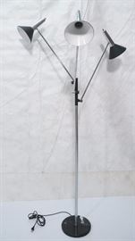 Lot 306 Modern Chrome Adjustable Arm Floor Lamp. Chrome t