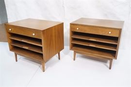 Lot 309 Pr DREXEL Modern Night Stands Magazine Shelves