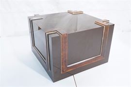 Lot 315 70s Modern Brown Molded Square Cocktail Table. B